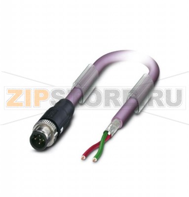 Системный кабель шины Phoenix Contact SAC-2P-MSB/ 2,0-910 SCO PROFIBUS, 2-полюсн., PUR без галогенов, фиолетовый RAL 4001, экранирован., Штекеры прямое M12-SPEEDCON, B-кодирование, к свободный конец, Длина кабеля: 2 м.Минимальный заказ: 1 шт.Упаковка: 1 шт.