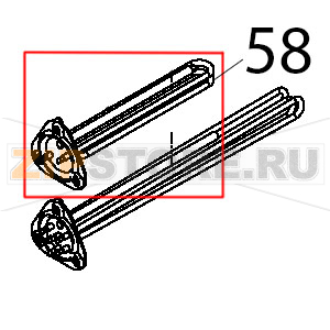 Resistenza 2500 Вт flangia triangolare Teikos TS601 Resistenza 2500 Вт flangia triangolare Teikos TS601Запчасть на деталировке под номером: 58