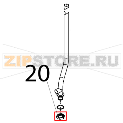 Ghiera fiss. bussola pass. vasca lavabicchieri Teikos TS820 Ghiera fiss. bussola pass. vasca lavabicchieri Teikos TS820Запчасть на деталировке под номером: 20