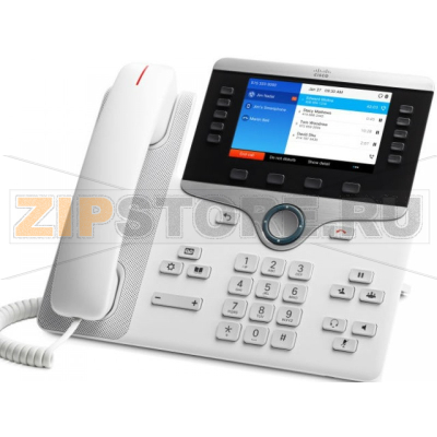IP-телефон 48 В, 2xGE (PoE), 5 линий, SIP, 800х480 пкс, 1xUSB, RJ-9 Cisco CP-8851-W-K9 