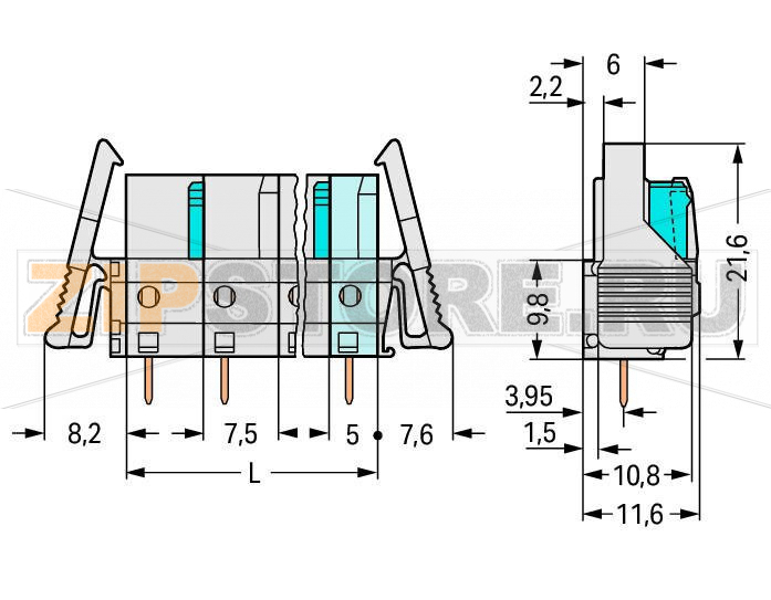 MCS MIDI Розетка под пайку THT; 0.6 x 1.0 mm solder pin; прямые; 100% защита от неправильного подсоединения; Фиксирующий рычаг; Шаг контактов 7,5 мм; 5-пол.; светло-серые Wago 722-735/039-000 Встроенные тестовые порты для тестовых штекеров O 2 ммДля соединений "провод-провод" и "плата-провод"Выходы под печатные платы с защитой от касанияЛегко идентифицируемые входы и выходы печатной платы100% защита от неправильного подсоединенияВозможны варианты кодировки...