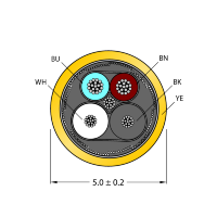 Кабель в катушке Turck CABLE5X0.34-XX-PVC-YE-500M/TEY