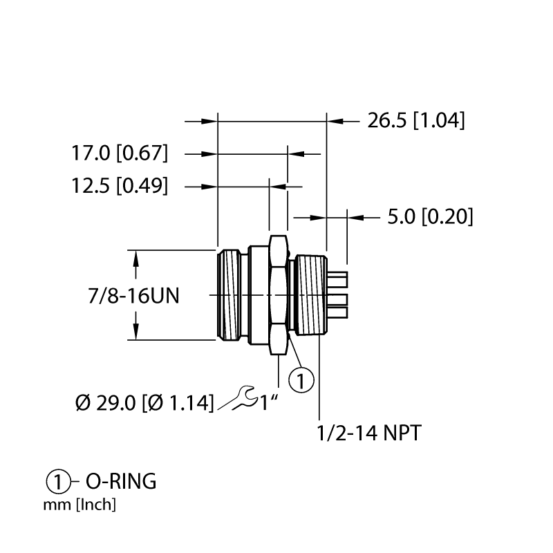 Разъем панельный 7/8” Turck RSF 57 