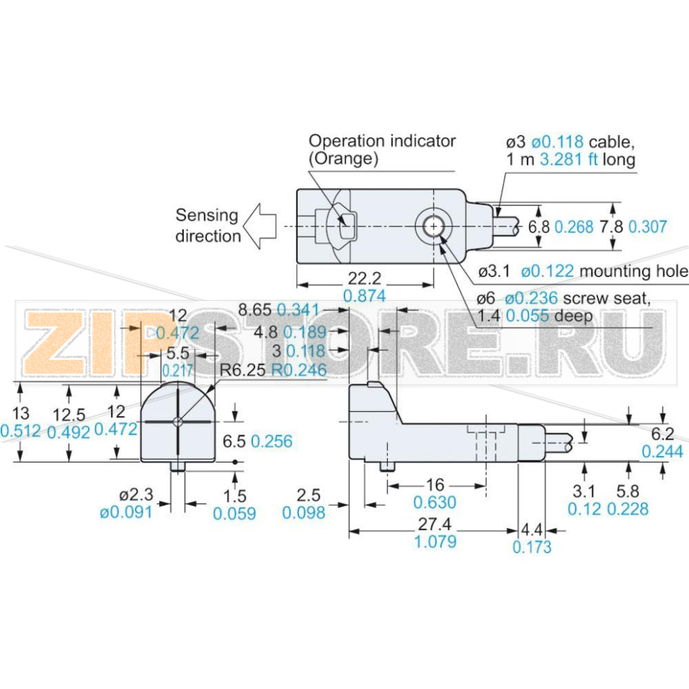 Датчик индуктивный 12x7,1 мм, NPN Panasonic GX-H12A 