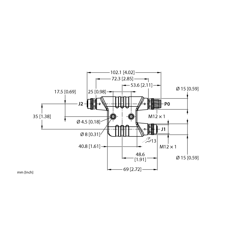 H-разветвитель (малый) Turck VH2-M12L-M5-2F5 