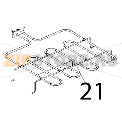 Resistenza piana 1200 W, 230 V Unox XL 135 Resistenza piana 1200 W, 230 V Unox XL 135Запчасть на деталировке под номером: 21