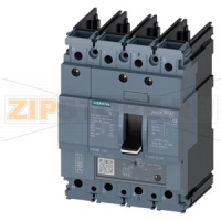 Автоматический выключатель 3VA5 UL frame 125 breaking capacity class H 65kA @ 480V 4-pole, line protection TM230, FTAM, In=100A overload protection Ir=100A fixed short-circuit protection Ii=5.. .10 x In N conductor protection 100% without connection Sieme