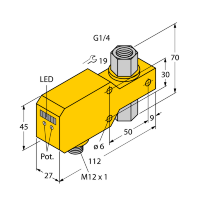 Датчик потока встраиваемый в линию с оценочной электроникой Turck FCI-D06CTP-LIX-H1141