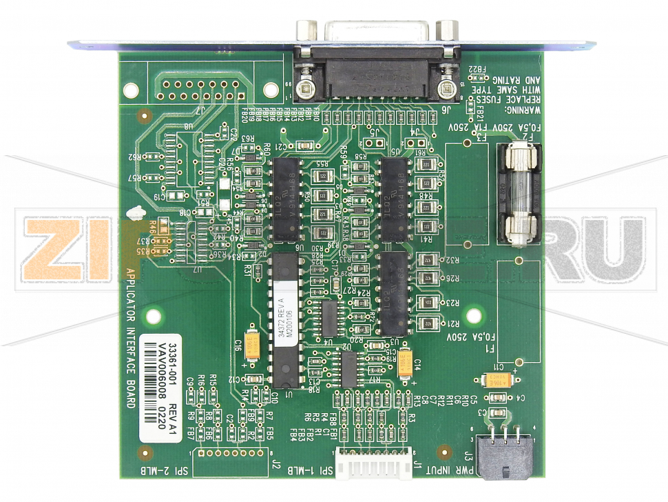 Интерфейс аппликатора 24-28V Zebra 140Xi4 Интерфейс аппликатора 24-28V Zebra 140Xi4Запчасть на сборочном чертеже под номером: 3Количество запчастей в комплекте: 1Название запчасти Zebra на английском языке: Applicator Interface 24-28V