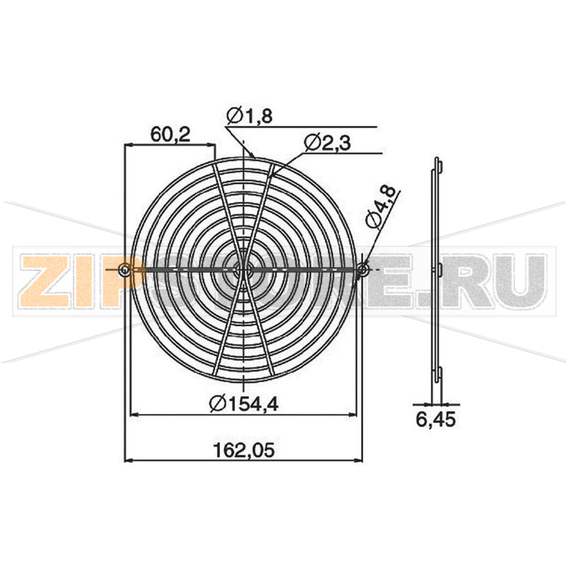 Решетка для вентилятора, (ШxВ) 150x172 мм, стальная Panasonic ASEN58001 