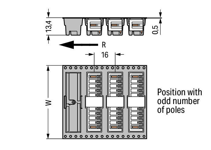 MCS MINI THR male header; 1.0 x 1.0 mm solder pin; angled; 100% protected against mismating; in tape-and-reel packaging; Pin spacing 3.5 mm; 16-pole; black Wago 734-176/105-604/997-408 Вилки для пайки оплавлением припоя для поверхностного монтажаДоступны в ленте на бобине для автоматической сборкиОптимальная теплопроницаемость благодаря дизайну корпуса контакта обеспечивает более низкие температуры пайки100% защита от неправильного подсоединенияВозможны варианты кодировки...