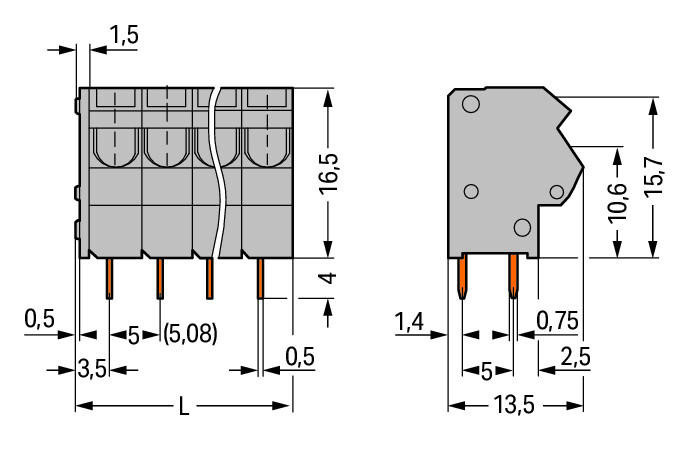PCB terminal block; 2.5 mm; Pin spacing 5/5.08 mm; 2-pole; PUSH WIRE®; 2,50 mm; black Wago 254-452/000-004 Клеммные колодки с зажимом PUSH WIRE®, приводимым в действие при помощи отвертки.Зажим одножильных проводников и тонкожильных проводников с наконечниками путем вставкиТестовый разъем для тестового штекера O 2 ммЭкономит место на печатной плате, всего 8,9 мм глубинойТакже доступны с 2-проводным соединением...