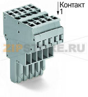 2-проводная розетка; 4 mm; 9-пол.; 4,00 mm; серые Wago 769-129