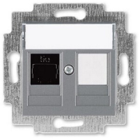 Розетка компьютерная, сталь ABB 2CHH295117A6069