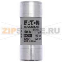 Предохранитель, 50 A, AC 690 В, 80 кА, 22x58 мм, gL/gG, IEC Eaton CYL FUSE >STR >22x58 50A GG 6
