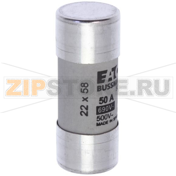 Предохранитель, 50 A, AC 690 В, 80 кА, 22x58 мм, gL/gG, IEC Eaton CYL FUSE >STR >22x58 50A GG 6 