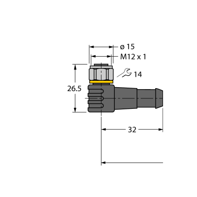 Кабель PVC Turck WKCV4T-P7X2-25/TEL 