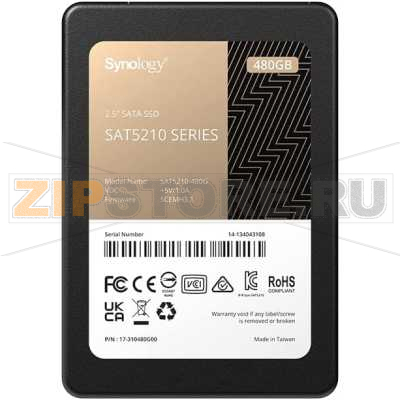 Накопитель SSD 480 Гб, 2.5&#039;&#039;, SATA 6 Гбит/с Synology SAT5210-480G 