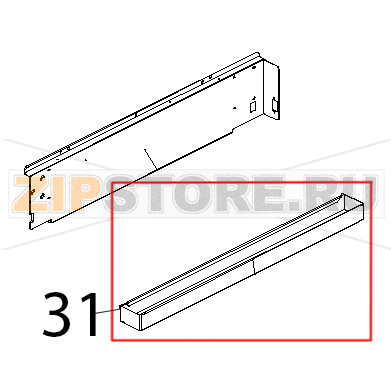 Cassetto gocciolatoio Unox XV 203G Cassetto gocciolatoio Unox XV 203GЗапчасть на деталировке под номером: 31
