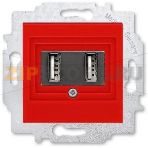USB-розетка двойная, красная ABB 2CHH290040A6065 