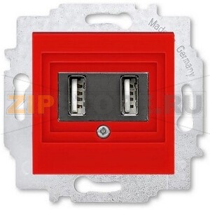 USB-розетка двойная, красная ABB 2CHH290040A6065 