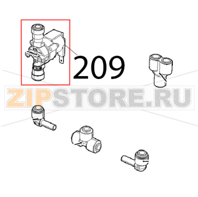 Solenoid valve with check valve Unox XVC 205E Solenoid valve with check valve Unox XVC 205EЗапчасть на деталировке под номером: 209
