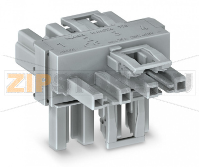 T-distribution connector; 4-pole; Cod. B; 1 input; 2 outputs; 3 locking levers; for flying leads; pink Wago 770-1733 Protected against mismating and maintenance-freeAdditional variable coding is possible.Components can be clearly printed on and color-coded to meet custom requirements....