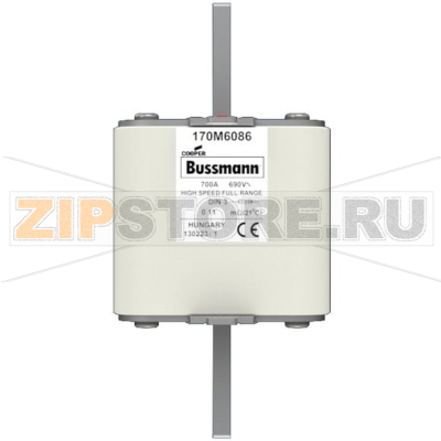 Предохранитель, 700 A, AC 690 В, 200 кА, 3, 75x89x150 мм, gR, DIN, IEC Eaton FUSE 700A 690V DIN 