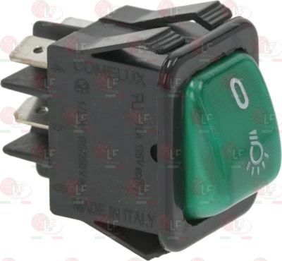 ЗЕЛЕНЫЙ ДВУХПОЛЮСНЫЙ ПЕРЕКЛЮЧАТЕЛЬ, 16А, 250В 