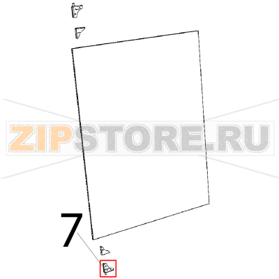 Internal glass lower hinge Unox XB 895 Internal glass lower hinge Unox XB 895Запчасть на деталировке под номером: 7