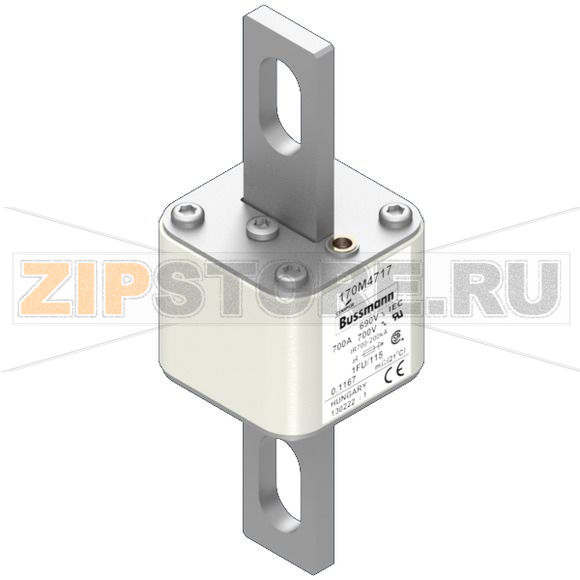 Предохранитель, 700 A, AC 690 В, 200 кА, size 1, 53x69x136 мм, aR, IEC UL Eaton FUSE 700A 690V 