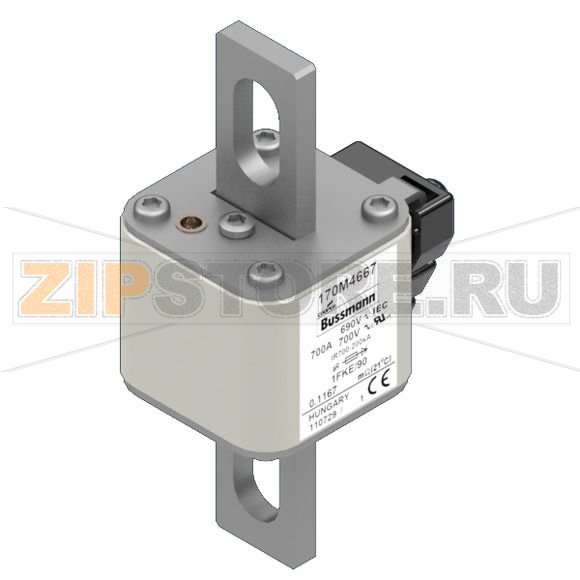 Предохранитель, 700 A, AC 690 В, 200 кА, size 1, 53x69x136 мм, aR, IEC UL Eaton FUSE 700A 690V 