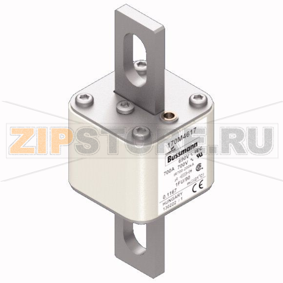Предохранитель, 700 A, AC 690 В, 200 кА, size 1, 53x69x136 мм, aR, IEC UL Eaton FUSE 700A 690V 