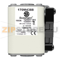 Предохранитель, 160 A, AC 1250 В, 100 кА, size 1, 53x69x74 мм, aR, IEC UL Eaton FUSE 160A 1250