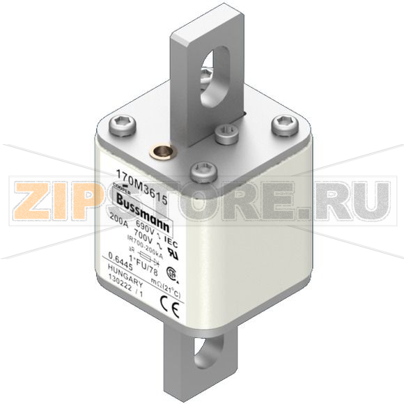 Предохранитель, 200 A, AC 690 В, 200 кА, size 1, 45x45x110 мм, aR, IEC UL Eaton FUSE 200A 690V 