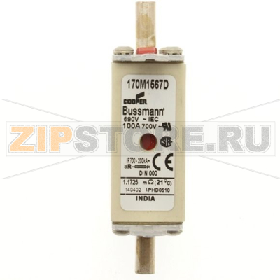 Предохранитель, 10 A, AC 690 В, 200 кА, DIN 000, gR, DIN, IEC Eaton FUSE 10A 690V gR DIN 000 HSDNH 