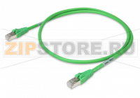 Кабель ETHERNET; Кат. 6А; RJ45, осевая фиксация; RJ45, осевая фиксация; Длина: 0,5 м; зеленые Wago 756-1250/1023-005