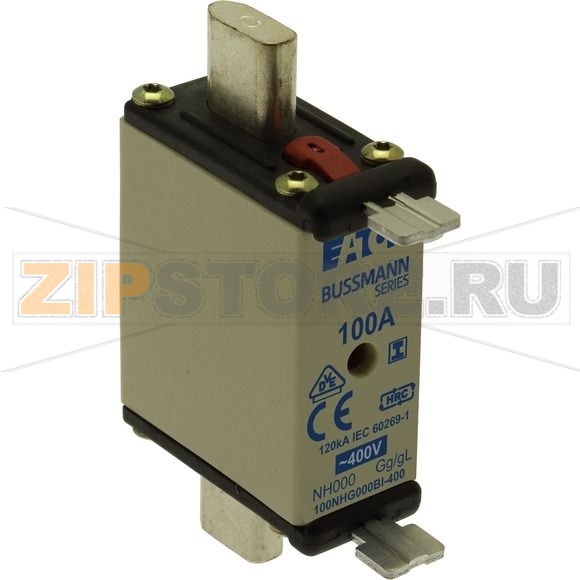 Предохранитель, 80 A, AC 400 В, 120 кА, NH000, gL/gG, IEC Eaton NH FUSE 80A 400V GG/GL SIZE 000 