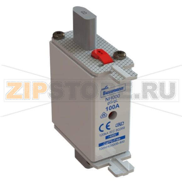 Предохранитель, 80 A, AC 400 В, 120 кА, NH000, gL/gG, IEC Eaton NH FUSE 80A 400V GG/GL SIZE 000 