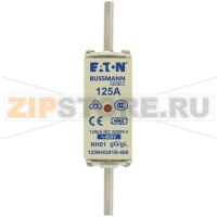 Предохранитель, 125 A, AC 400 В, 120 кА, NH01, gL/gG, IEC Eaton NH FUSE 125A 400V GG/GL SIZE 01