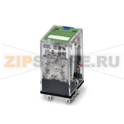 Вставное промышленное реле с силовыми контактами Phoenix Contact REL-IR/LDP- 48DC/2X21 2 переключающих контакта, кнопка тестирования, светодиодный индикатор состояния, безынерционный диод, механический индикатор коммутационного положения, полярность A1+, A2-, входное напряжение 48 В постоянного тока.Минимальный заказ: 10 шт.Упаковка: 10 шт.