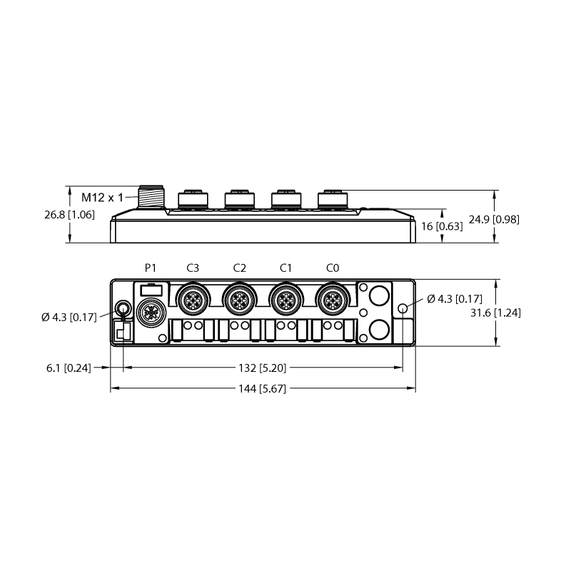 I/O-концентратор для подключения дискретных сигналов к IO-Link мастеру Turck TBIL-S4-8DXP 