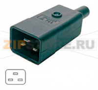 Hyperline CON-IEC320C20 Разъем IEC 60320 C20 220В 16A на кабель, контакты на винтах (плоские выступающие штыревые контакты в пластиковом обрамлении), прямой