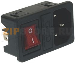 RED BIPOLAR SWITCH 10A 250V 