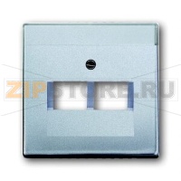 Накладка для двухпостовой розетки с полем для надписи, серебристый алюминий ABB 2CKA001710A3610