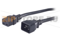 Hyperline PWC-IEC19-IEC20-10-BK Кабель питания IEC 320 C19 -IEC 320 C20 (3x1.5), 16A, прямая вилка, 10 м