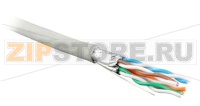 Hyperline UFTP4-C6-S23-IN-LSZH-GY-500 (STP4-C6-SOLID-INDOOR-LSZH-500) (500 м) Кабель витая пара, экранир. U/FTP, кат. 6, 4 пары (23 AWG), одножил. (solid), кажд.пара в фольге, LSZH, нг(С)-HF, –20°C–+60°C, серый-гарантия: 15 лет компон.; 25 лет систем