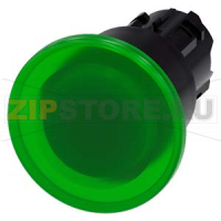 АКТУАТОР ГРИБОВИДНОЙ КНОПКИ С ВОЗМОЖНОСТЬЮ ПОДСВЕТКИ, 22MM, КРУГЛ., ПЛАСТИК, КНОПКА ЗЕЛЁНАЯ, 40MM, С ФИКСАЦИЕЙ, ДЕБЛОКИРОВКА ВЫТЯГИВАНИЕМ Siemens 3SU1001-1BA40-0AA0