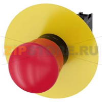 АВАРИЙНАЯ ГРИБОВИДНАЯ КНОПКА, 22MM, КРУГЛАЯ, ПЛАСТИК, КРАСНАЯ, 40MM, С ФИКСАЦИЕЙ, POSITIVE LATCHING, ДЕБЛОКИРОВКА ПОВОРОТОМ, С ЖЁЛТОЙ ПОДЛОЖКОЙ, БЕЗ НАДПИСИ, С ДЕРЖАТЕЛЕМ, 1NC, ВИНТОВЫЕ КЛЕММЫ Siemens 3SU1100-1HB20-1CF0