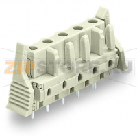 MCS MIDI Розетка под пайку THT; 0.6 x 1.0 mm solder pin; прямые; 100% защита от неправильного подсоединения; Фиксирующий рычаг; Шаг контактов 7,5 мм; 6-пол.; светло-серые Wago 722-736/039-000